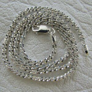 Italian 925 Sterling Silver Diamond Cut Rope Chain - 2 mm - 18" - NEW